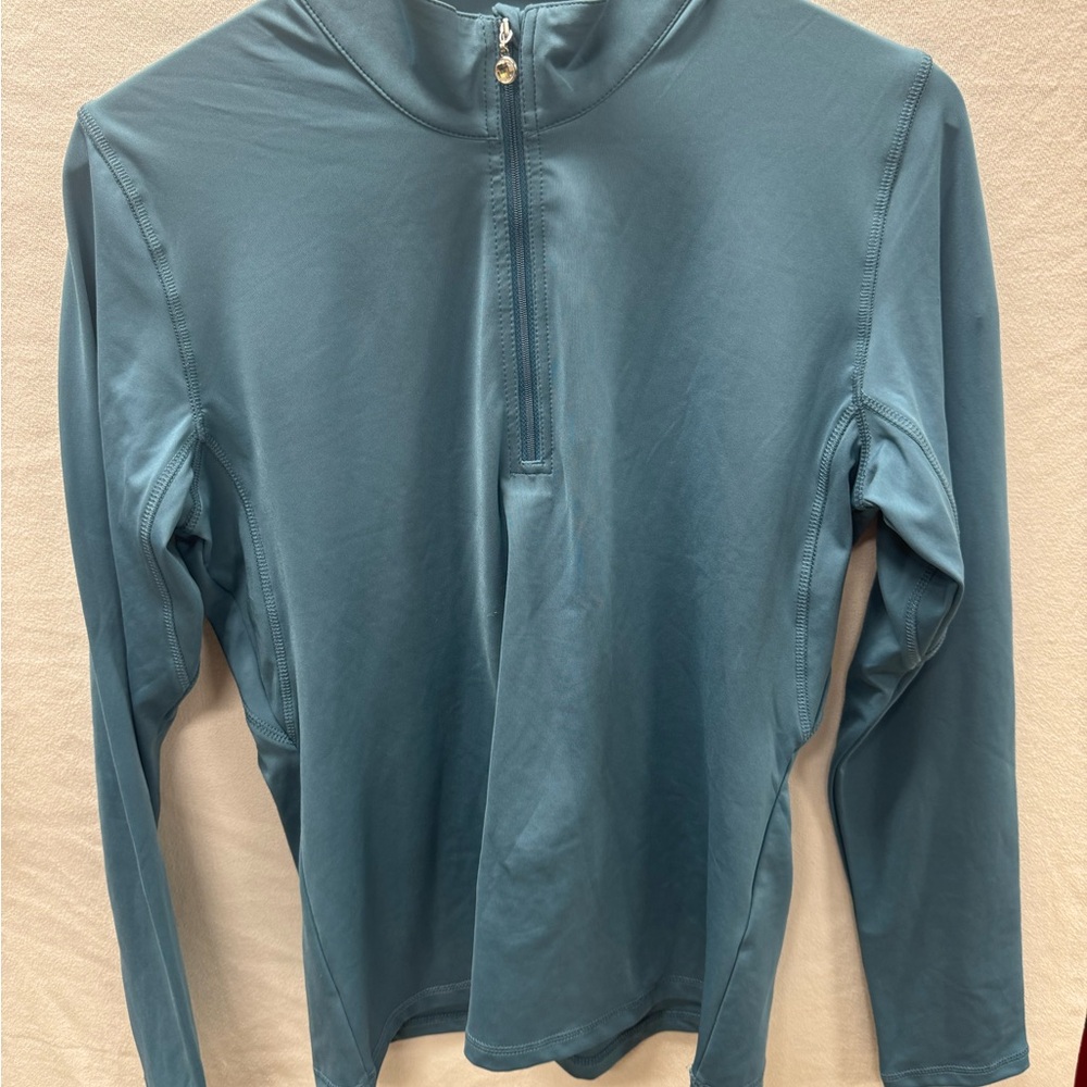 PS of Sweden Petrol 1/4 Zip Long Sleeve Sunshirt with Crystal zip - Picture 4 of 4
